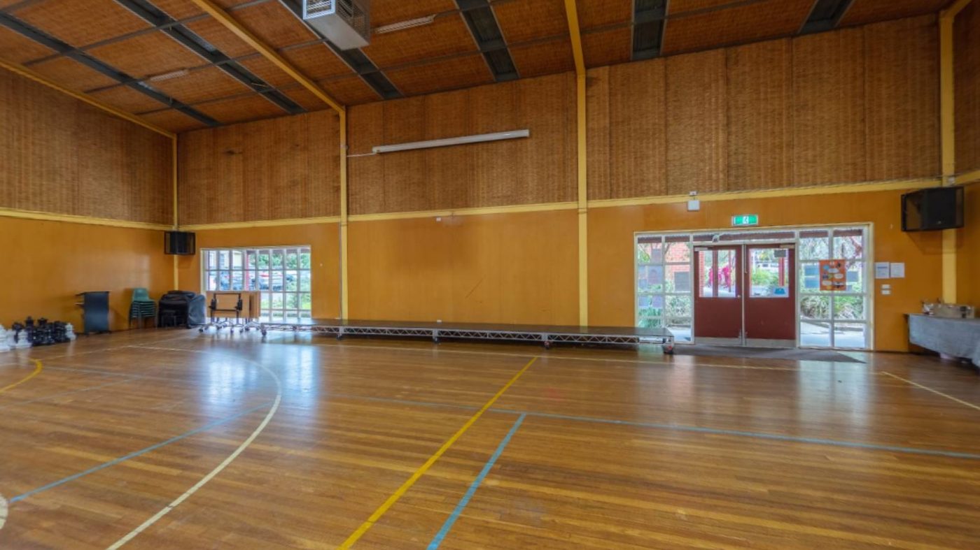 The school hall built by parents in 1990 with 100% parent donations